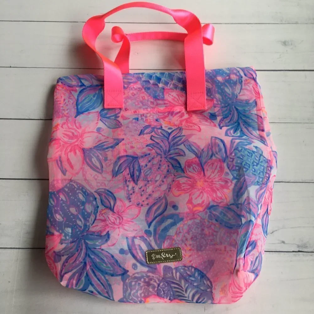 Lilly‎ Pulitzer Mesh Tote Pink Isle Snappy Turtle